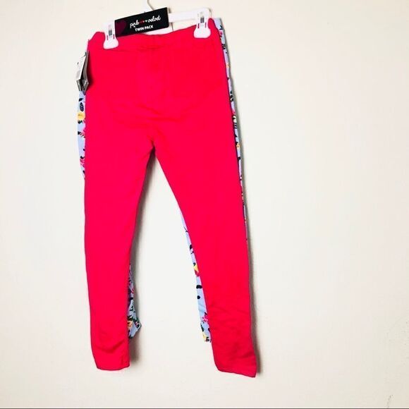 NWT Set of 2 Pink Velvet Girls Leggings 10 - Picture 5 of 6